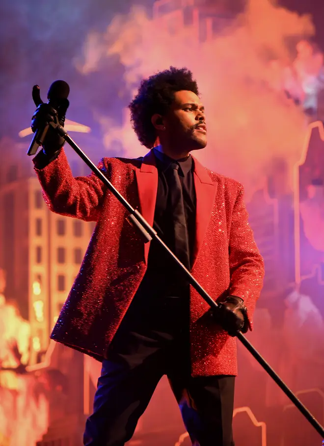 The Weeknd Performing at the Super Bowl LV Halftime in 2021