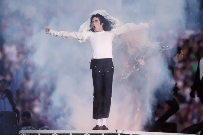 Michael Jackson performing at the Super Bowl XXVII Halftime show in 1993