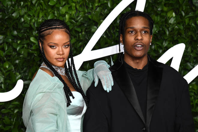 A$AP Rocky and Rihanna arrive at the Fashion Awards 2019
