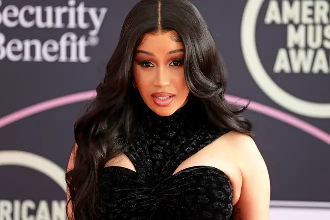 Cardi B attends the 2021 American Music Awards Red Carpet