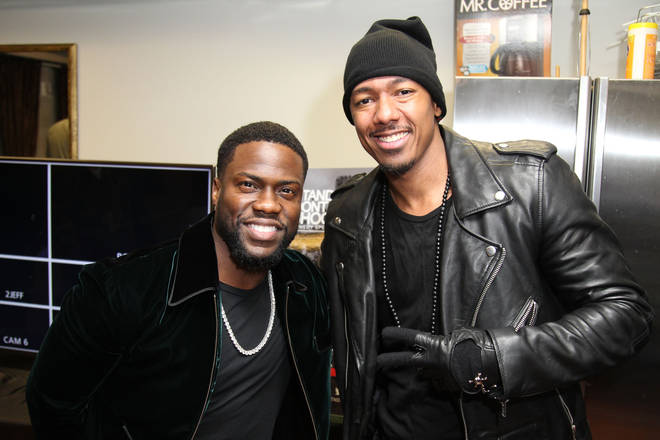 Kevin Hart and Nick Cannon at the "Stand Up Don&squot;t Shoot" Comedy Special Taping in 2016