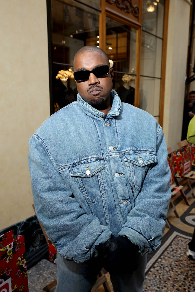 Kanye West at the Kenzo fashion show Front Row during Paris Fashion Week - Menswear F/W 2022-2023