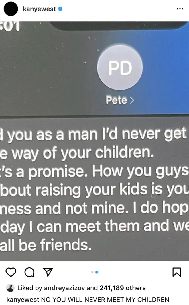 Kanye West exposes private DMs from Pete Davidson
