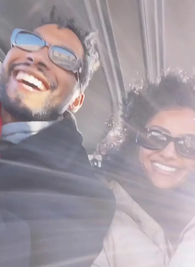 Nazanin Mandi shared photos of herself and Miguel on a trip back in January.