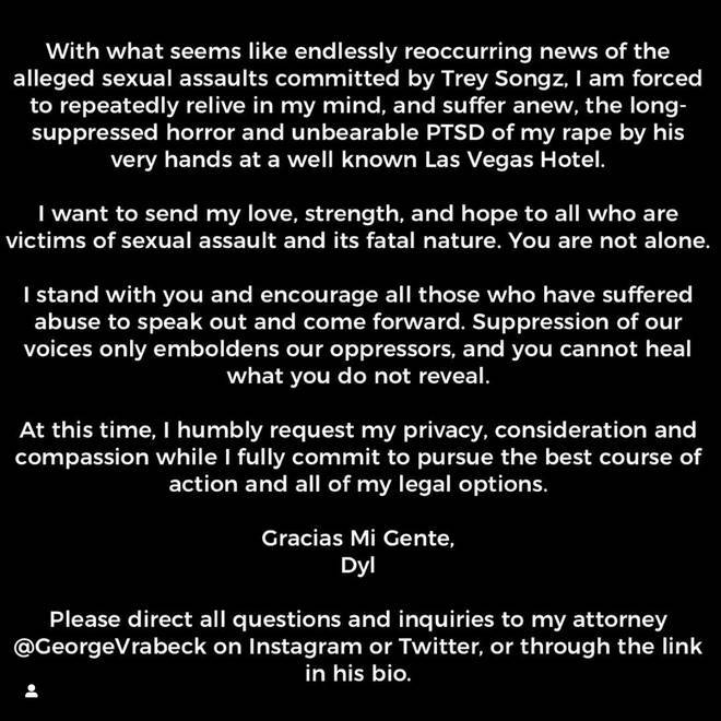 Dylan Gonzalez releases a statement on her IG account