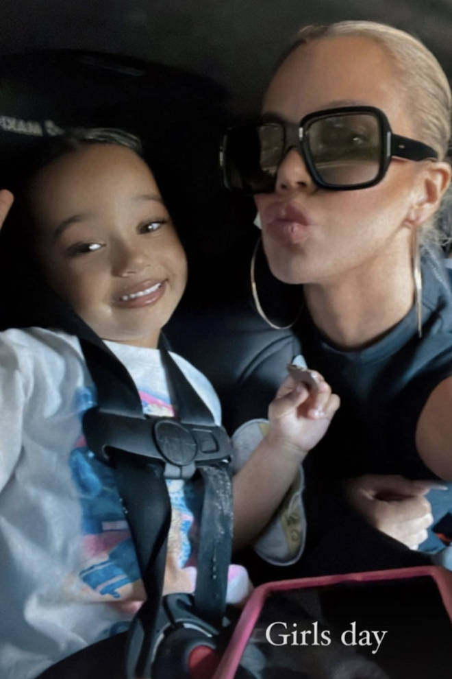 Khloe Kardashian shared a selfie of herself with her niece Chicago on their "girls day".