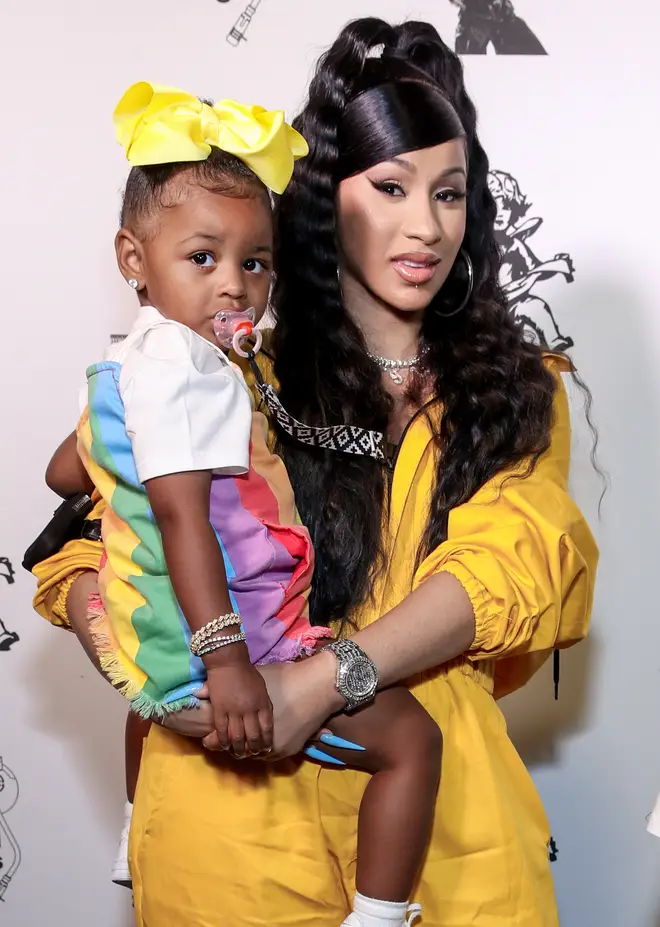 Cardi B with daughter Kulture at Teyana Taylor "The Album" Listening Party in 2020