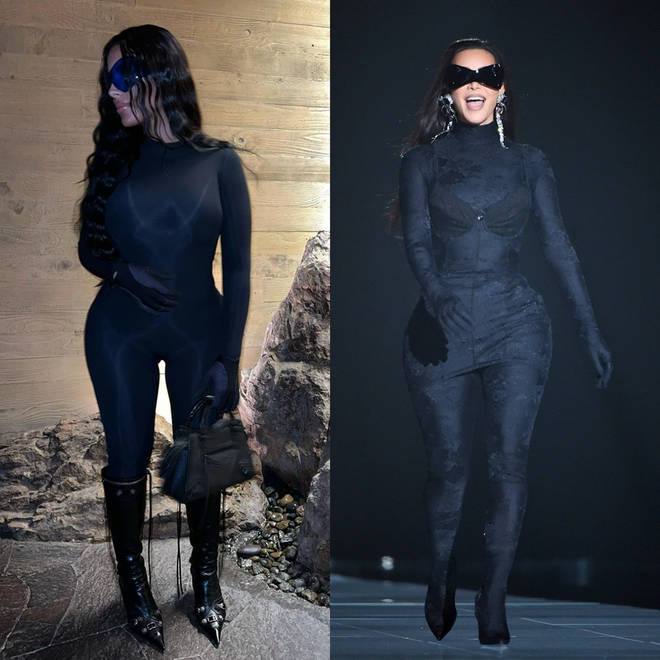 Chaney Jones (L) has often been compared to Kim Kardashian (R) as the pair similar fashion style.