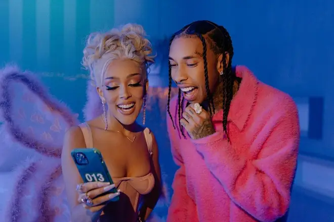 Doja Cat and Tyga in the Freaky Deaky music video