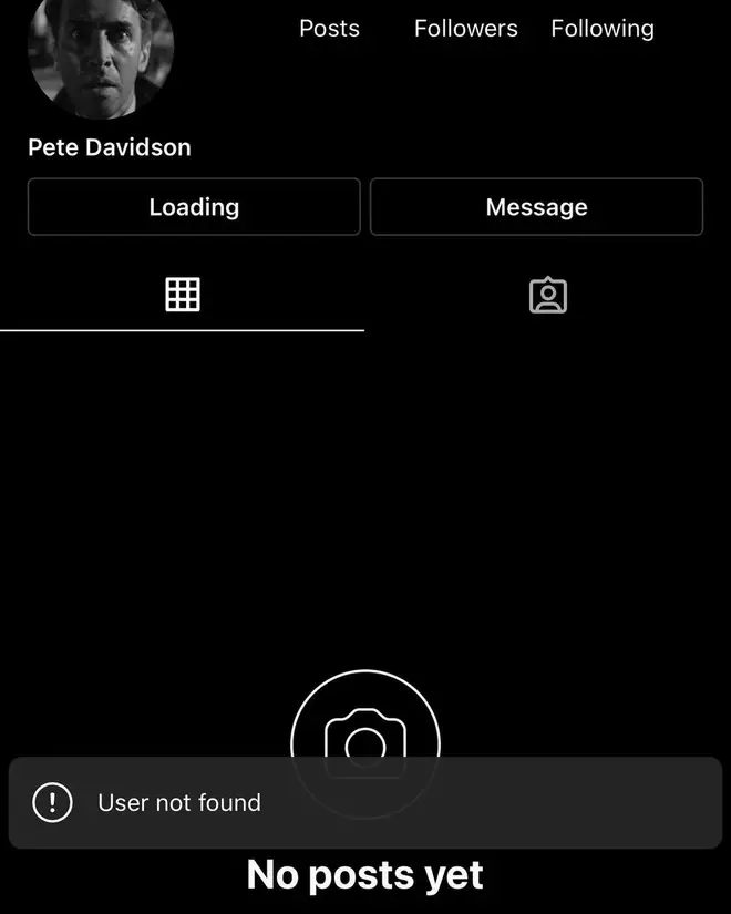 Kanye West uploaded a screenshot of Pete Davidson's deactivated Instagram account.