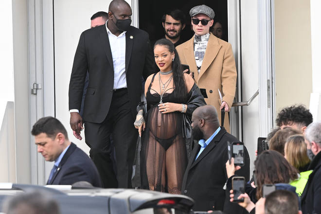 Rihanna attends the Dior Womenswear Fall/Winter 2022/2023 show as part of Paris Fashion Week on March 01, 2022 in Paris, France
