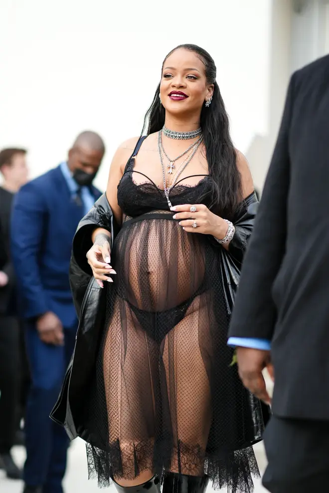 Rihanna pictured outside the Dior show, during Paris Fashion Week - Womenswear F/W 2022-2023