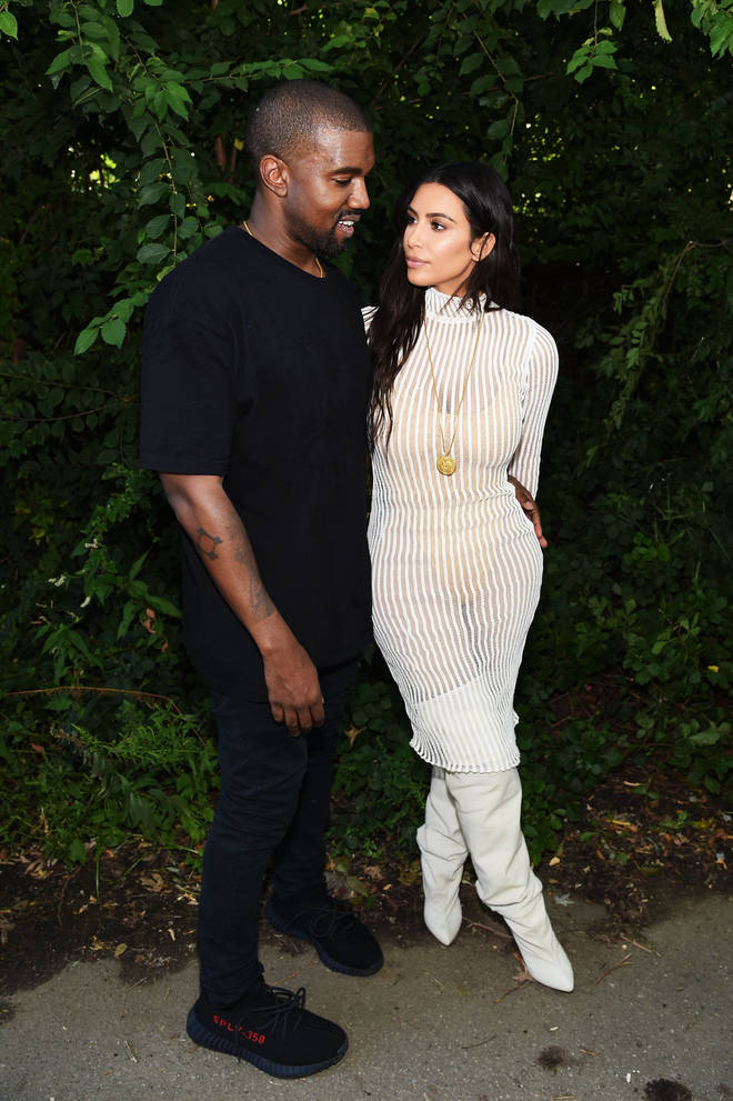 Kanye West and Kim Kardashian attend the Kanye West Yeezy Season 4 fashion show on September 7, 2016 in New York City