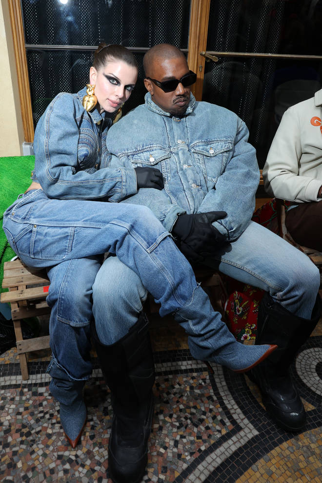 Julia Fox and Ye attend the Kenzo Fall/Winter 2022/2023 show as part of Paris Fashion Week on January 23, 2022 in Paris, France