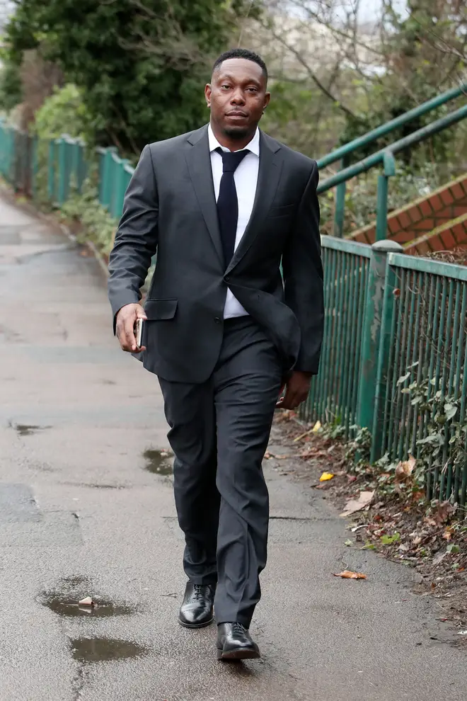 Dizzee Rascal, real name Dylan Kwabena Mills, arrives at Wimbledon Magistrates Court charged with assault, Wimbledon on February 18, 2022 in London, England