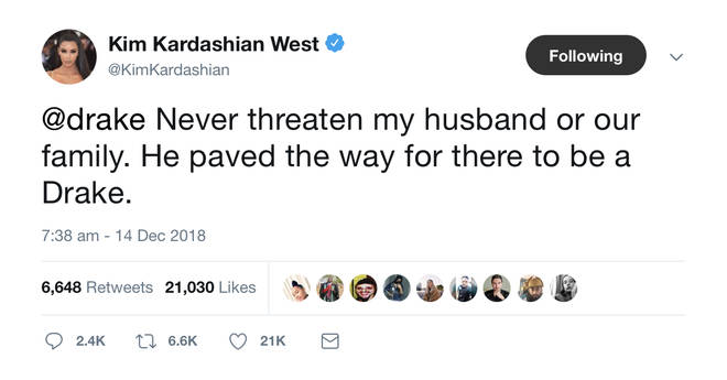 The KKW Beauty owner hit back at Drizzy.