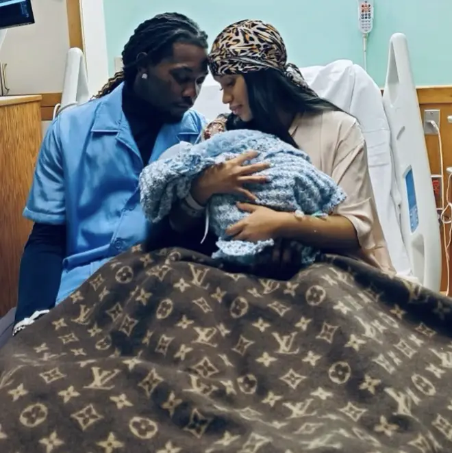 Cardi B (R) and Offset (L) welcomed their baby son on the 4th September 2021.