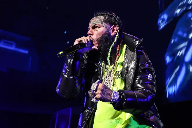 Rapper Tekashi 6ix9ine performs during the MiamiBash 2021 at FTX Arena on December 17, 2021 in Miami, Florida