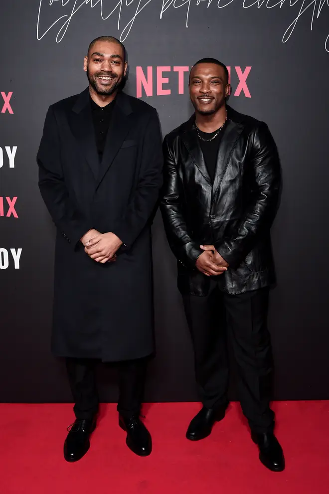 Kano and Ashley Walters attend the "Top Boy 2" World Premiere at Hackney Picturehouse on March 11, 2022 in London, England