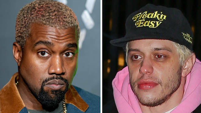 Kanye West (L) and Pete Davidson (R) have gone back-and-forth in a heated argument via iMessage