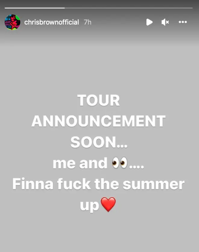 Chris Brown announces Summer tour on his IG stories