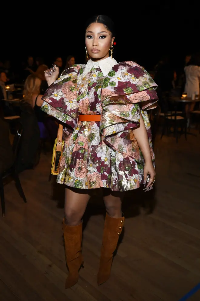 Nicki Minaj attends the Marc Jacobs Fall 2020 runway show during New York Fashion Week on February 12, 2020 in New York City