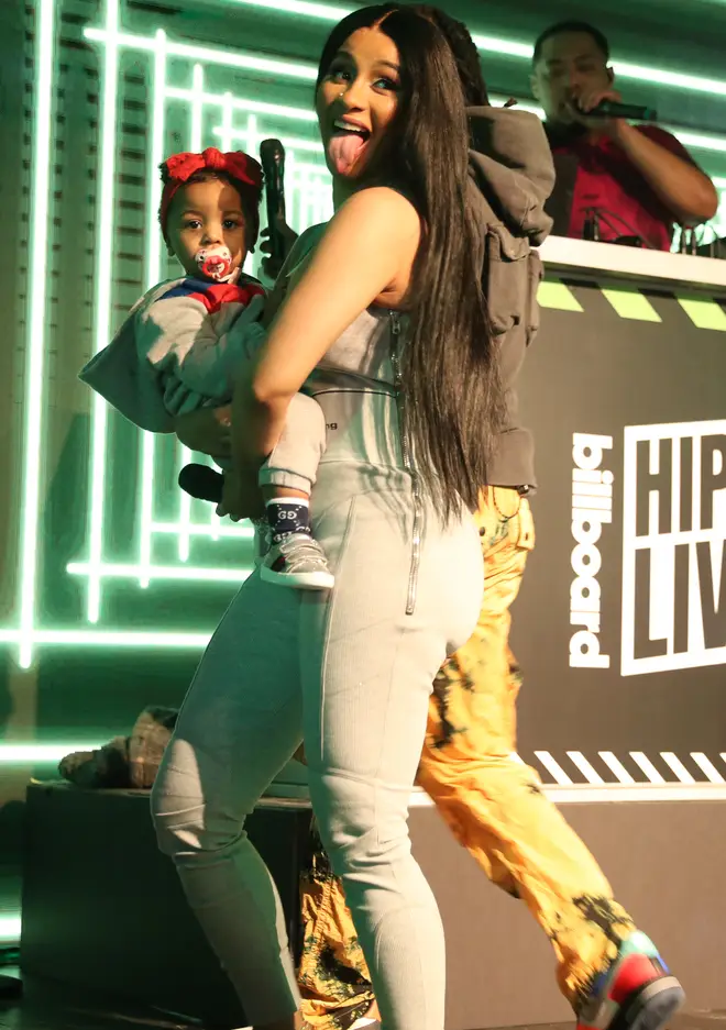 Cardi B with baby Kulture perform at Offset In Concert at Sony Hall on October 16, 2019 in New York City