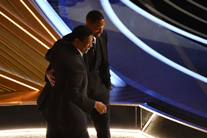 Denzel Washington speaks words of wisdom to actor Will Smith following the Chris Rock incident.