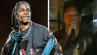 Travis Scott performs at pre-Oscars party for the first time since Astroworld tragedy