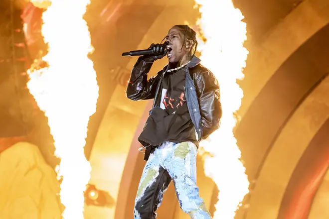 Travis Scott performs during 2021 Astroworld Festival at NRG Park on November 05, 2021 in Houston, Texas