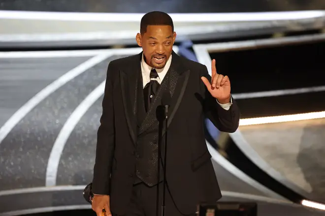 Will Smith accepts the award for Best Actor in a Leading Role for "King Richard" during the show at the 94th Academy Awards at the Dolby Theatre at Ovation Hollywood on Sunday, March 27, 2022