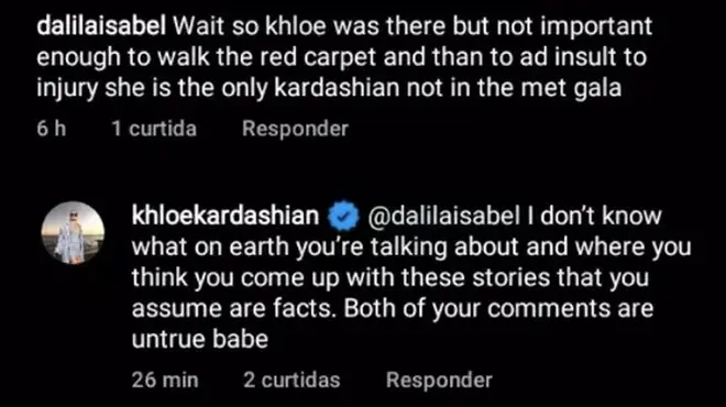 Khloe Kardashian claps back at a fan in the Kardashian fan account comment section