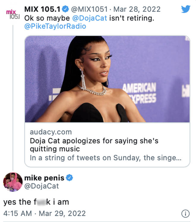 Doja Cat reiterates that she is quitting music
