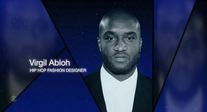 Virgil Abloh is remembered with a tribute during the 64th Annual GRAMMY Awards at MGM Grand Garden Arena on April 03, 2022 in Las Vegas, Nevada