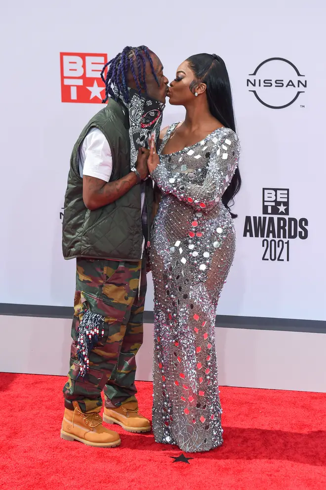 Lil Uzi Vert and JT of the group City Girls attends the 2021 BET Awards at the Microsoft Theater on June 27, 2021 in Los Angeles, California