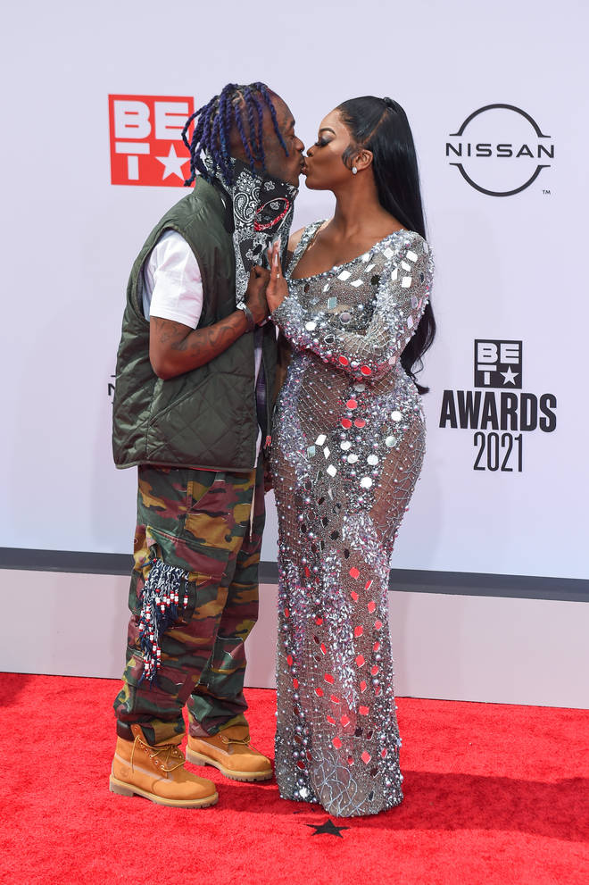 Lil Uzi Vert and JT of the group City Girls attends the 2021 BET Awards at the Microsoft Theater on June 27, 2021 in Los Angeles, California