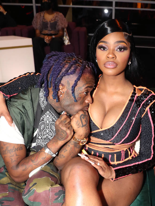 Lil Uzi Vert and JT of City Girls attend the BET Awards 2021 at Microsoft Theater on June 27, 2021 in Los Angeles, California