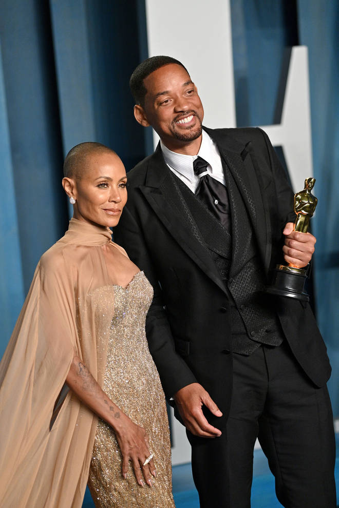 Will Smith and Jada Pinkett Smith attend the 2022 Vanity Fair Oscar Party hosted by Radhika Jones at Wallis Annenberg Center for the Performing Arts on March 27, 2022 in Beverly Hills, California