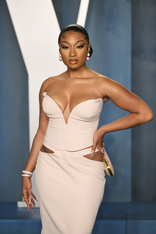 Megan Thee Stallion attends the 2022 Vanity Fair Oscar Party hosted by Radhika Jones at Wallis Annenberg Center for the Performing Arts on March 27, 2022 in Beverly Hills, California