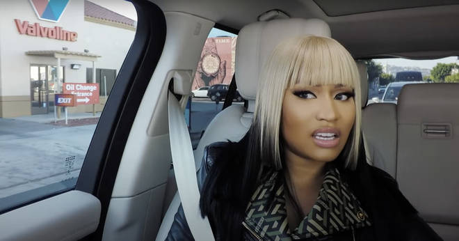 Nicki Minaj discussing her anxiety with James Corden on Carpool Karaoke