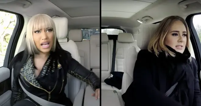 Nicki Minaj raps Monster alongsode Adele on Carpool Karaoke