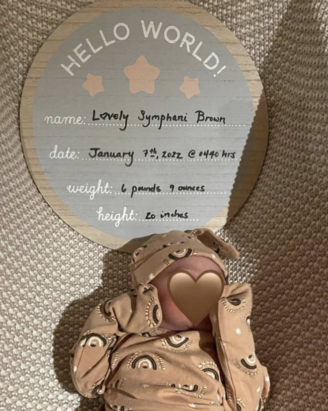 Diamond Brown shared the first photo of their daughter back in January.