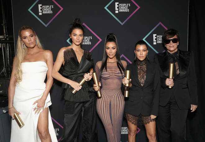 Khloe Kardashian, Kendall Jenner, Kim Kardashian, Kourtney Kardashian and Kris Jenner at the 2018 E! People's Choice Awards held at the Barker Hangar on November 11, 2018