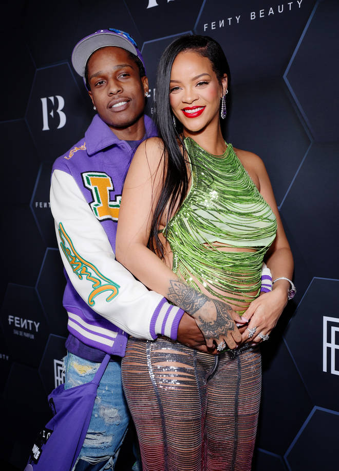 A$AP Rocky and Rihanna celebrate Fenty Beauty & Fenty Skin at Goya Studios on February 11, 2022 in Los Angeles, California