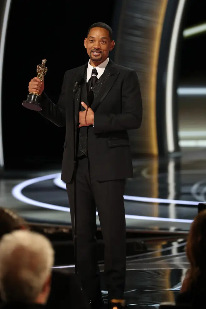 Will Smith accepts the Actor in a Leading Role award for ‘King Richard’ onstage during the 94th Annual Academy Awards at Dolby Theatre on March 27, 2022 in Hollywood, California
