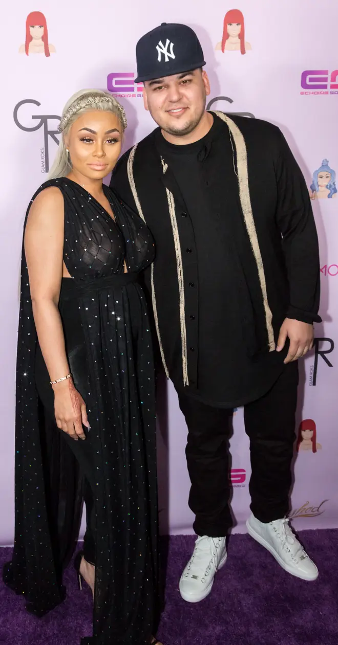 Rob Kardashian and Blac Chyna arrive at her Blac Chyna Birthday Celebration And Unveiling Of Her "Chymoji" Emoji Collection at the Hard Rock Cafe on May 10, 2016 in Hollywood, California
