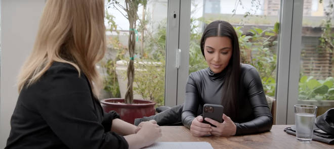 Kim Kardashian speaking with Amy Schumer about her jokes for her SNL monologue