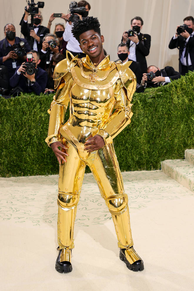 Lil Nas X attends The 2021 Met Gala Celebrating In America: A Lexicon Of Fashion at Metropolitan Museum of Art on September 13, 2021 in New York City
