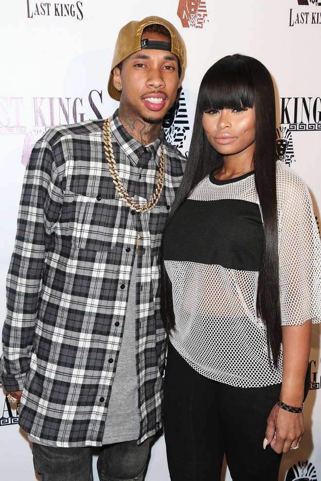 Tyga and Blac Chyna attend the exclusive press preview of Tyga's new store, Last Kings Flagship Store, on February 20, 2014 in Los Angeles, California