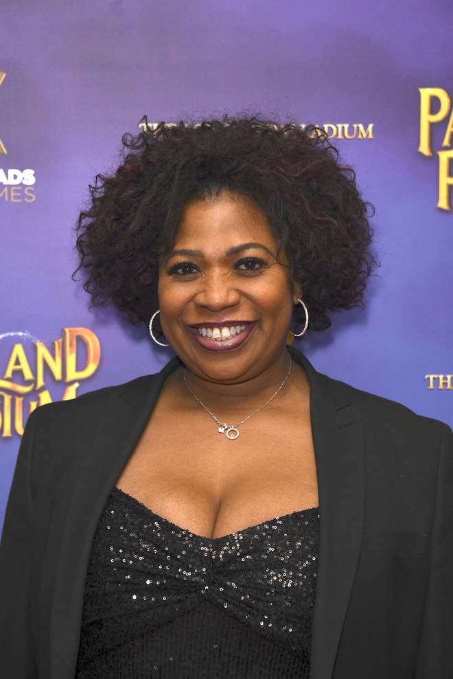 Brenda Edwards attends the press night performance of "Pantoland At The Palladium" at the London Palladium on December 9, 2021 in London, England